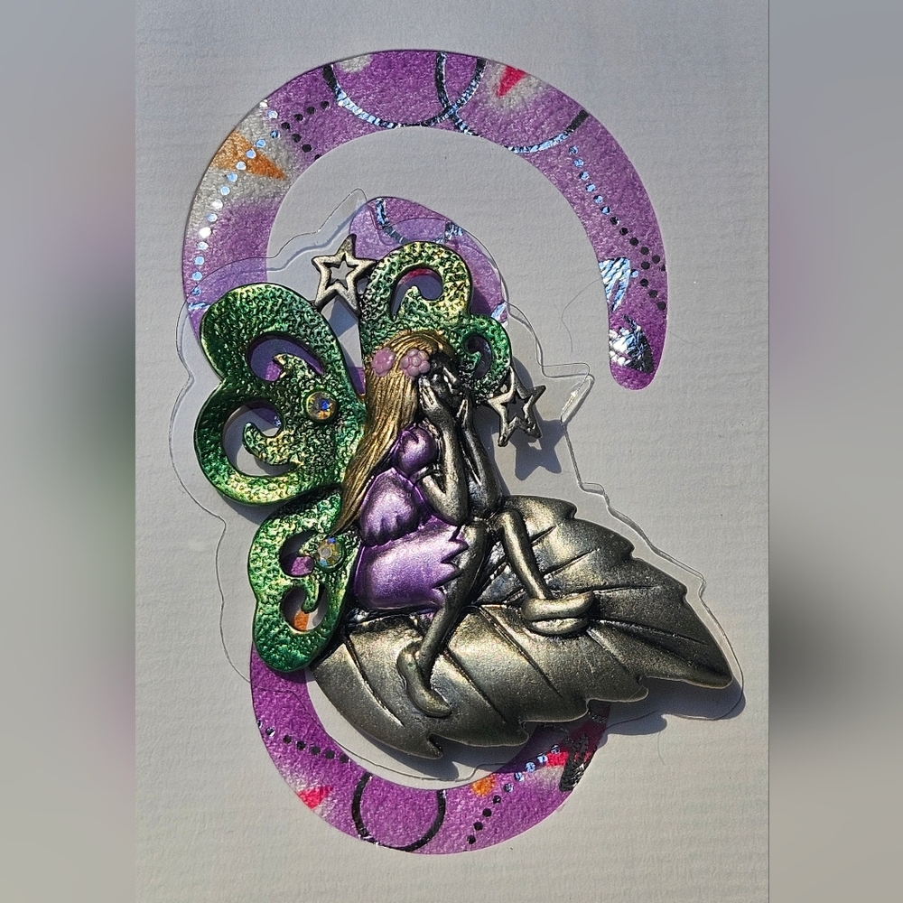 Pewter Fairy Brooch Pin w/ Card